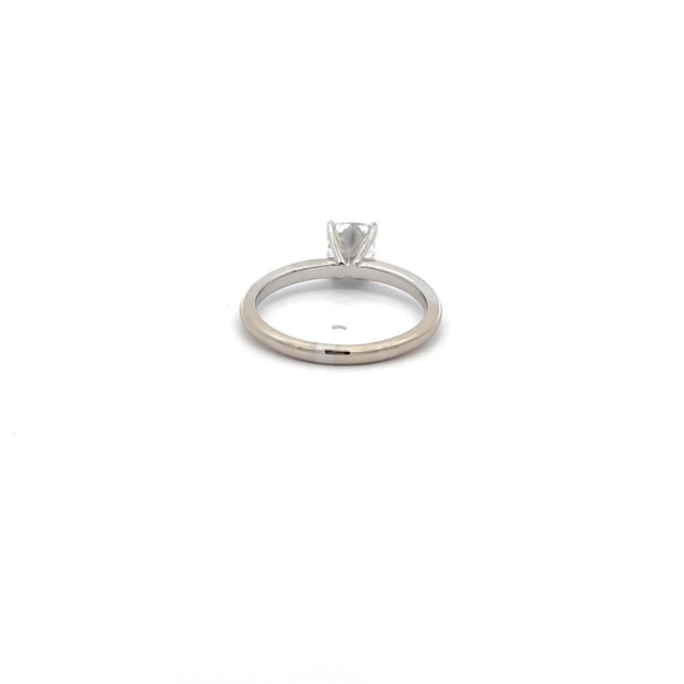 Solitaire Engagement Ring in 14k White Gold with .97 ct. G/SI-1 Fire Cushion.