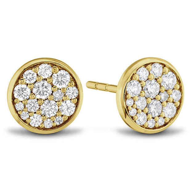Memoire Luna Pave Diamond Earrings in 18K Yellow Gold