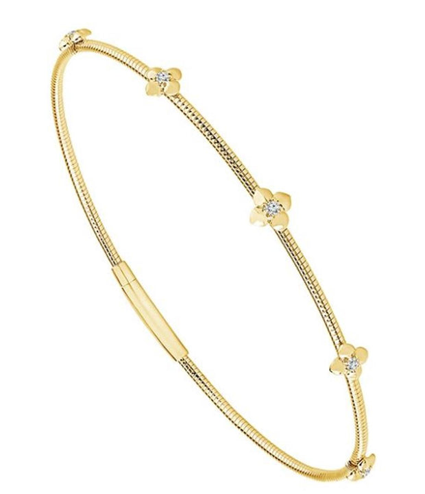 iDD Flexible Bangle in 14k Yellow Gold with .33 tcw