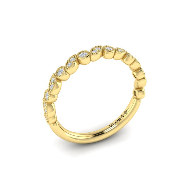 Vlora Wreath Stackable Diamond Band in 14k Yellow Gold