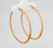 Plateau Jewelers' Diamond Hoop Earrings in 14k Yellow Gold. 1.60 ct