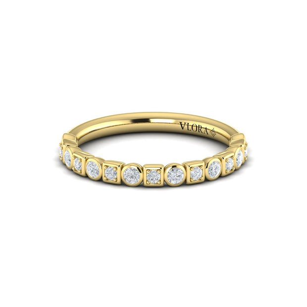 Vlora Geometrical Stacking Band in 14k Yellow Gold