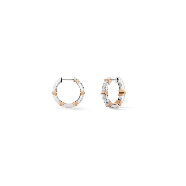 Hearts On Fire Copley Pave' Diamond Hoop Earrings (small) in 18k two-tone Gold