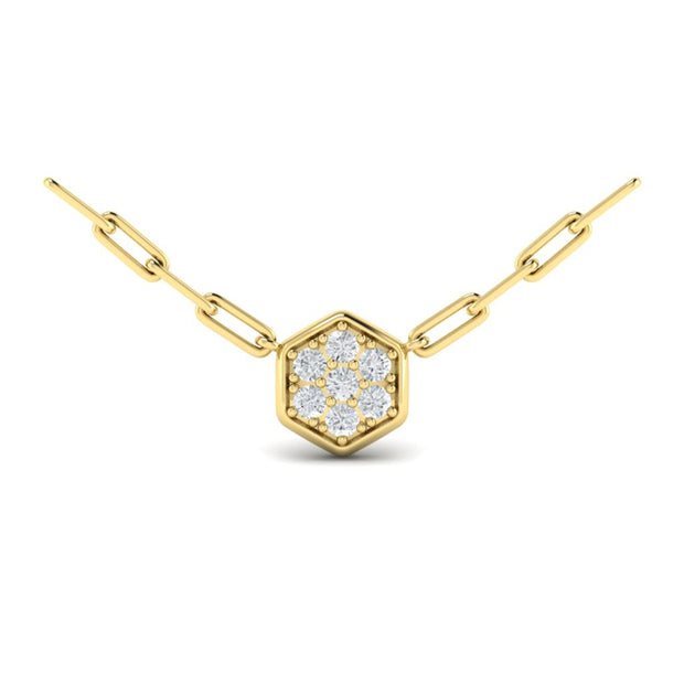 VLORA Diamond Necklace in 14K Yellow Gold with 0.27cts