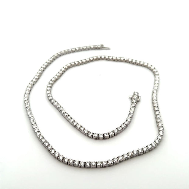 Diamond Tennis Necklace in 14k white gold.