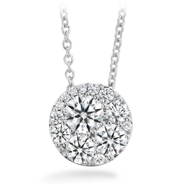 Hearts On Fire Tessa Diamond Circle Pendant in 18k White Gold with .25 ct