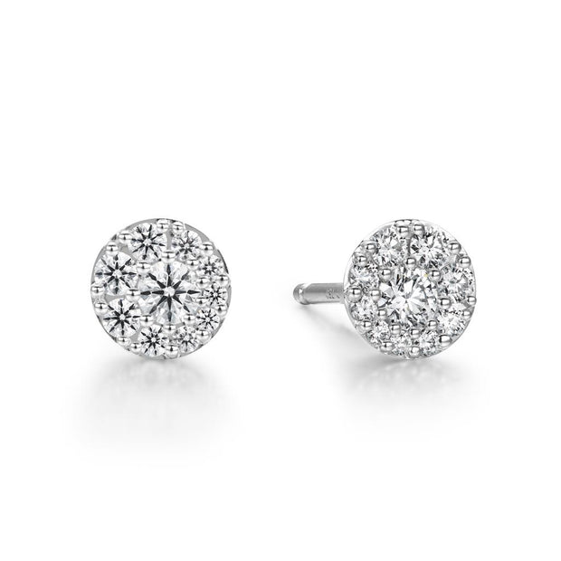 Hearts On Fire Tessa Diamond Circle Earrings in 18K White Gold with 0.51ctw