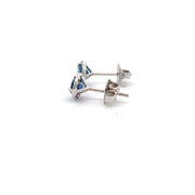 Sapphire and Diamond Stud Earrings in 14k white gold