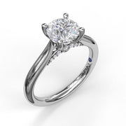Fana Solitaire Engagement Ring With Decorated Bridge