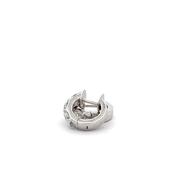 Plateau Jewelers' small diamond hoops in 14k white gold.