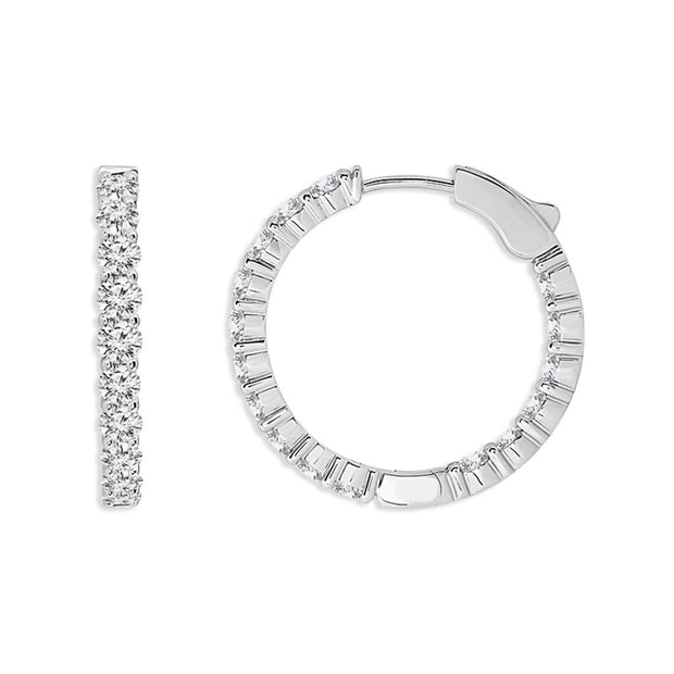 IDD Inside Out Diamond Hoop Earrings