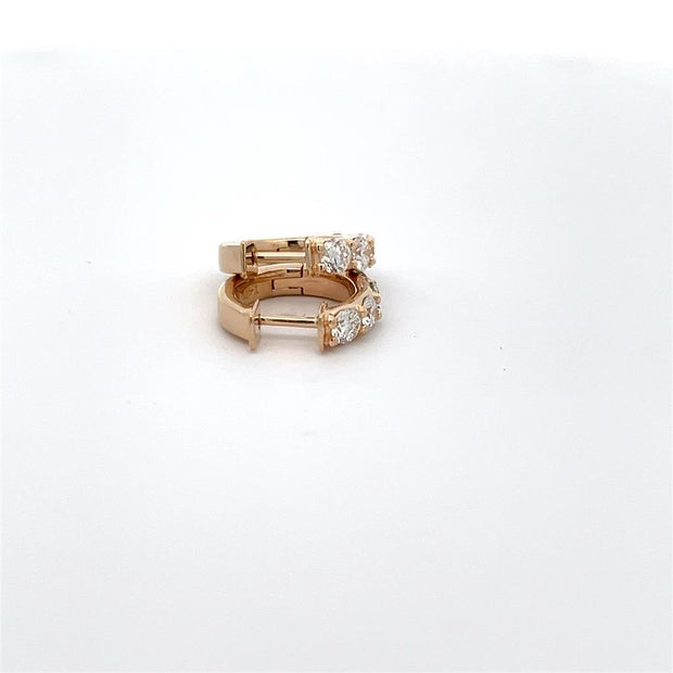 Plateau Jewelers' Diamond Hoop Earrings in 14k white gold. 1.07 ct.