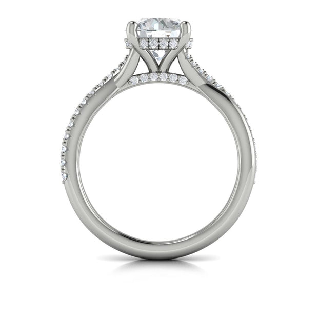 Vlora Bridal Classic Engagement Ring with a Round center stone featuring 0.30 total carats of accent Diamonds