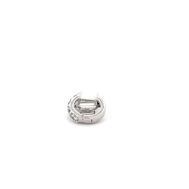 Plateau Jewelers' small hoop earrings in 14k white gold