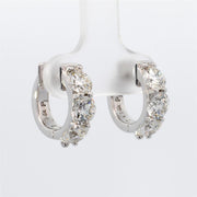 Plateau Jewelers Diamond Hoop Earrings in 14k White Gold. 3.00 ctw