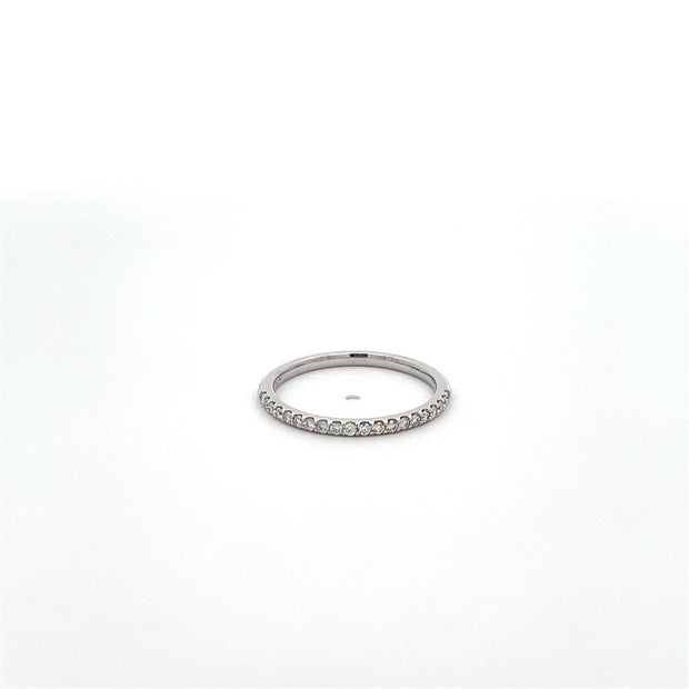 Plateau Jewelers Contour Prong Diamond Band in 14k white gold. .19 ct