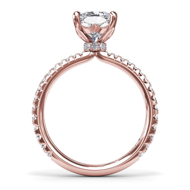 FANA Diamond Collar Engagement Ring in 14K Rose Gold