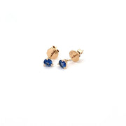 Round Blue Sapphire Stud Earrings