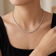 Diamond Tennis Necklace in 14k White Gold. 16.46 ct