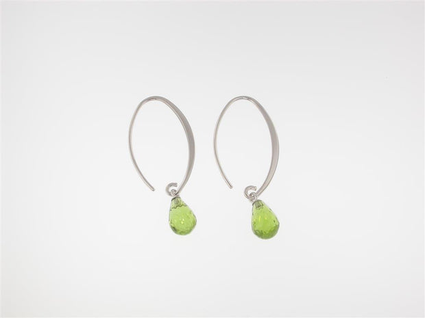 Small Simple Sweep Peridot Earrings