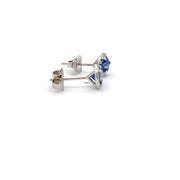 Sapphire and Diamond Stud Earrings in 14k white gold