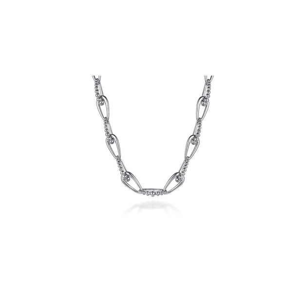 Gabriel Oval Link Chain Necklace in Sterling Silver 16 inch