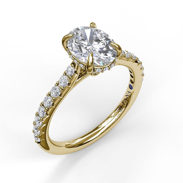 Fana Diamond Engagement Ring In 14K Two Tone With Accented Diamonds