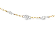 Diamond Bezel Set Necklace in 14k White and Yellow Gold. 2.90 ct. GH/SI2