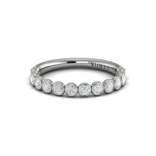 Vlora Slim Bezel Set Diamond Band in Platinum