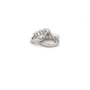 Diamond Hoop Earrings with Emerald Cut Diamonds