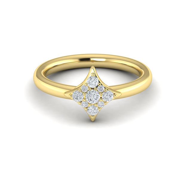 VLORA Diamond Ring in 14K Yellow Gold with 0.27cts.