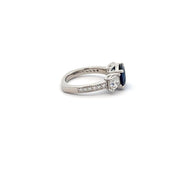 Plateau Jewelers Sapphire and Diamond Ring in Platinum