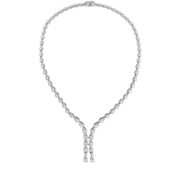 22 ctw. Aerial Teardrop Drop Necklace in 18K White Gold