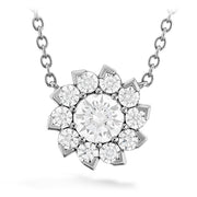 1.3 ctw. Aerial Sol Halo Necklace in 18K White Gold