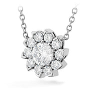 0.9 ctw. Aerial Sol Halo Necklace in 18K White Gold