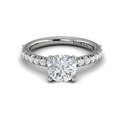Vlora Bridal Classic Engagement Ring with a Round center stone featuring 0.42 total carats of accent diamonds