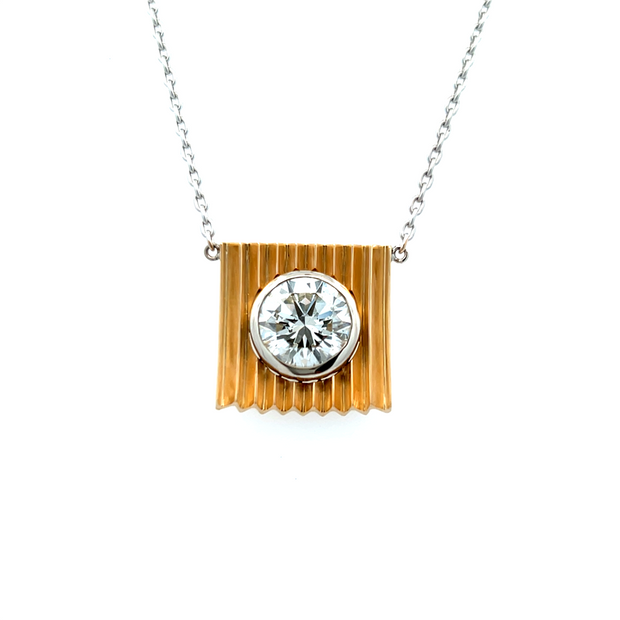 Plateau Jewelers Louver Necklace in 18k Yellow Gold. 3.78 ct.
