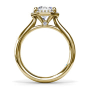 FANA Diamond Engagement Ring in 14K Yellow Gold with Octagon Halo with 0.14ct