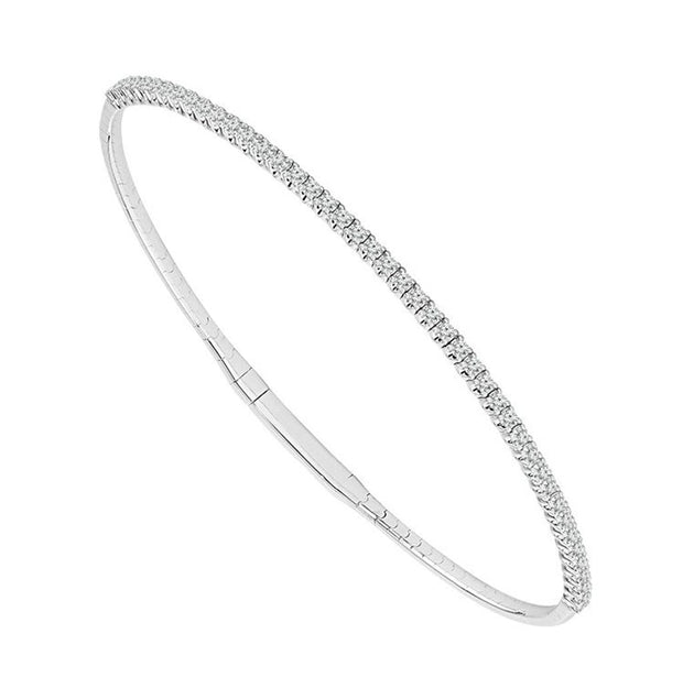 IDD Flexible Diamond Bangle in 14k White Gold with .50 tcw. Available in Yellow and Rose Gold