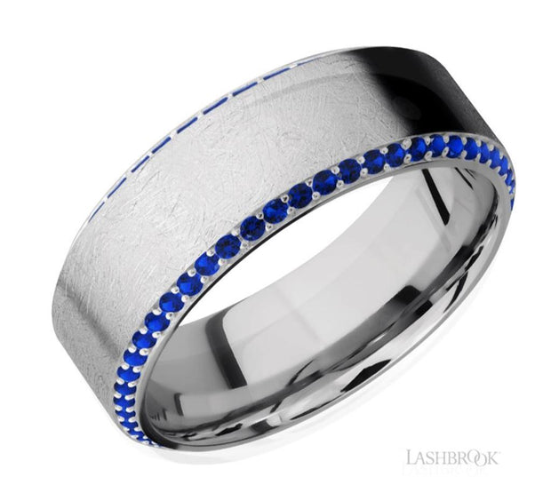 Lashbrook Sapphire 14K White Gold Wedding Band