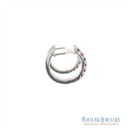 Plateau Jewelers Small Ruby Hoops in 14k white gold