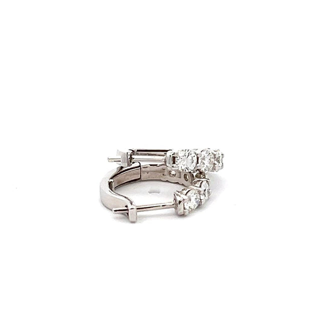 Plateau Jewelers' Diamond Hoop Earrings in Platinum. (15mm diameter x 3.1mm wide)  1.134 ctw