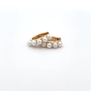 Plateau Jewelers 13mm Hinged Hoop Earring in 14k Yellow Gold with 3mm Akoya Pearls