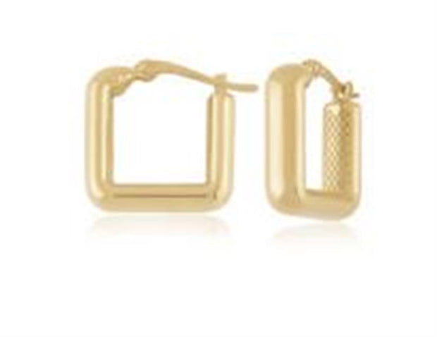 Carla 14k Yellow Gold Small Plain Square Hoop Earring