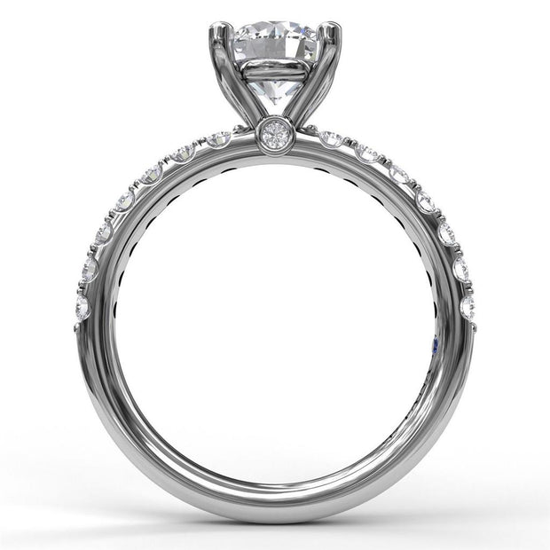 Fana Classic Pave Round Diamond Engagement Semi-Mount in 14k White Gold