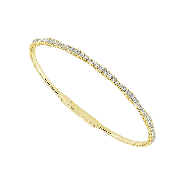 Flexible Diamond Bangle Bracelet in 14k Yellow Gold