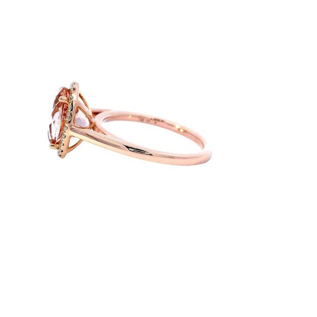 Morganite and Diamond Ring in 14k Rose Gold