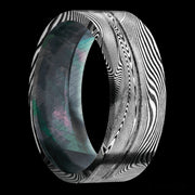 8 mm wide Flat Tightweave band featuring a Black Mother of Pearl sleeve.