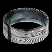8 mm wide Flat Tightweave band featuring a Black Mother of Pearl sleeve.