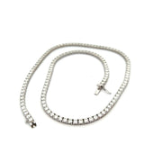 Diamond Tennis Necklace in 14k White Gold. 16.46 ct